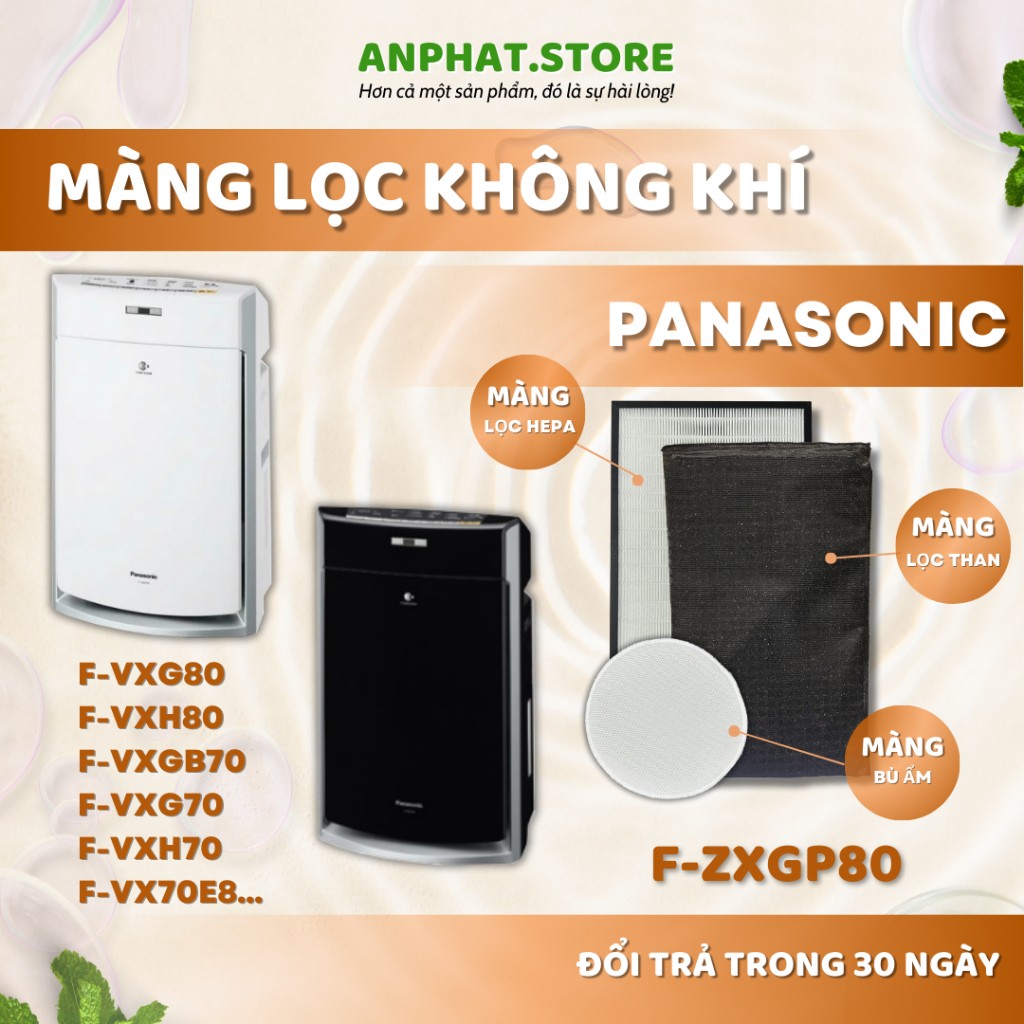 Màng lọc không khí Panasonic: F-VXG80, F-VXH80, F-VXG70, F-VXGB70, F-VXH70,  F-VX70E8,..màng lọc Hepa - An Phát Store